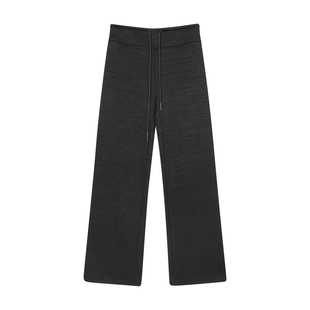 THESOONG/暖绒裤 加厚加绒保暖抽绳黑色显瘦正腰松紧休闲裤7868