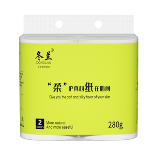 冬兰卷纸280克2大卷卫生纸家用实惠装无芯卷筒纸厕所纸巾手纸