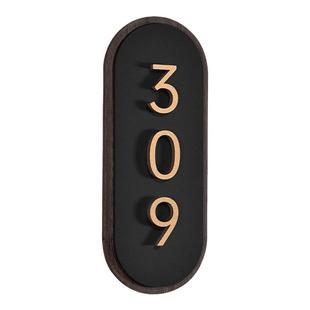 亚克力立体家用门牌号高档创意定制木饰板古铜金贴字房号牌标识牌公寓酒店包厢住宅入户门数字号码牌提示牌