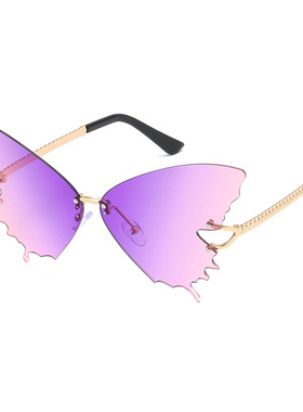 INS新款蝴蝶造型气质女大框墨镜