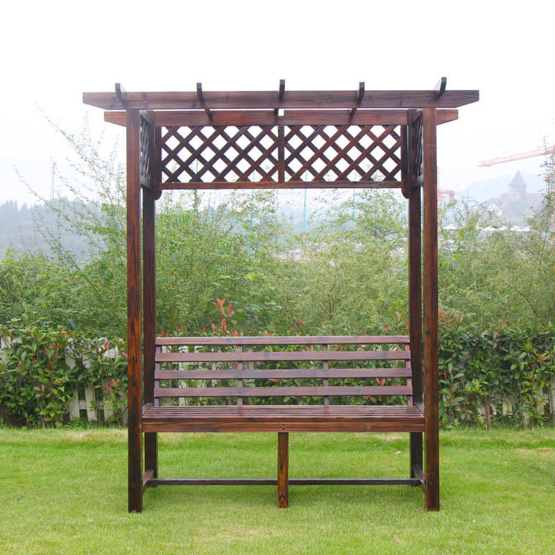 葡萄架防腐木屋凉亭阳台庭院花园碳化实木座椅户外家具庭院桌椅
