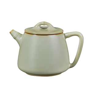 汝窑高石瓢壶开片可养景德镇茶壶单壶陶瓷仿古青瓷手工汝瓷礼盒装