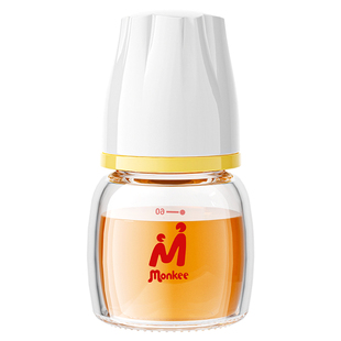 梦呵新生婴儿玻璃小奶瓶迷你小容量60ml便携外出喝水喂药果汁奶瓶