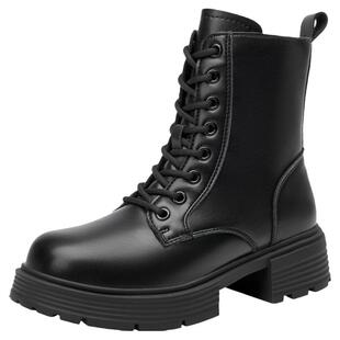 大东英伦风马丁靴女款2026新款冬款加绒圆头短靴女秋冬小个子靴子