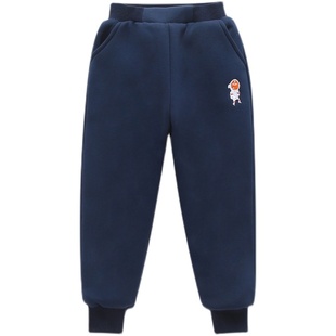 男童女童棉裤加绒加厚一条过冬北方三层夹棉裤子外穿中大童运动裤