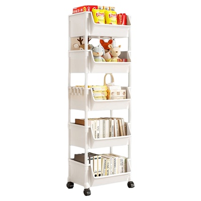 厨房多功能置物架可移动小推车书架落地家用多层零食收纳储物架子