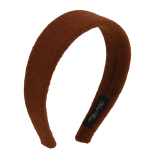 suzyacc kr纯色毛绒毛呢宽边发箍女2024新款秋冬复古小众洗脸头箍