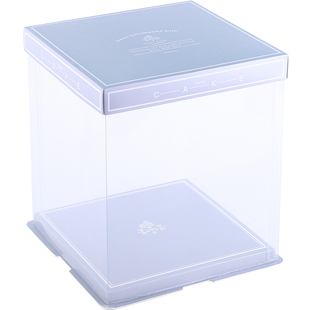 生日蛋糕盒透明ins风气球6/8/10/12寸加高烘焙包装盒创意定制logo