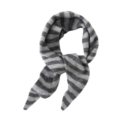 秋冬新款cashmere山羊绒条纹三角巾女保暖针织百搭护颈围脖小披肩