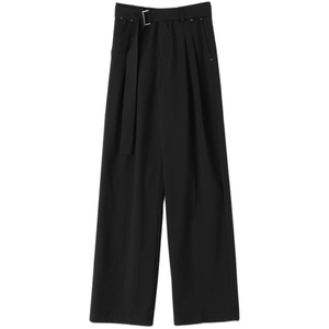 SAMDAO高品质色纺-版型正-时髦梨形显瘦女垂感修身黑色休闲西装裤