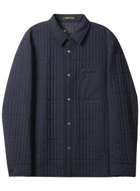 珈仕达男装秋冬新品时尚保暖工装款轻薄立体绗缝衬衫式棉服夹克