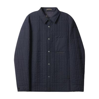 珈仕达男装秋冬新品时尚保暖工装款轻薄立体绗缝衬衫式棉服夹克