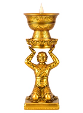 藏式树脂充电天女电子酥油摆件