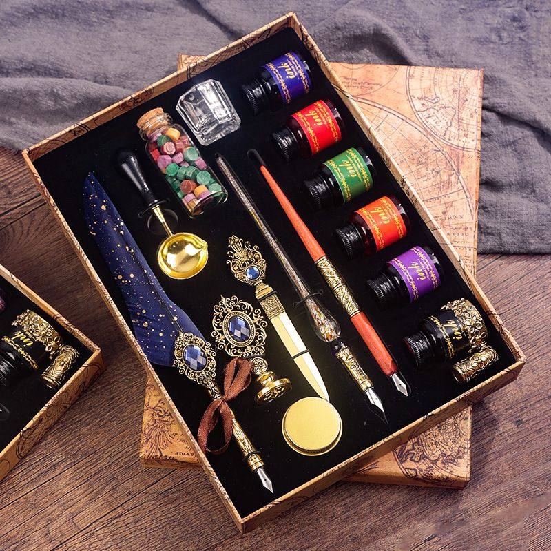 欧式英伦风复古典机械蘸水笔沾水套装笔素新品书法年练字钢笔羽毛