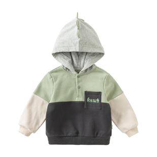 【商场同款】戴维贝拉儿童卫衣2025秋装新款男童连帽衫撞色上衣