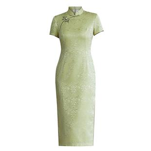 2026新款真丝旗袍素雅气质中长款妈妈送考婚宴宴会日常可穿旗袍裙