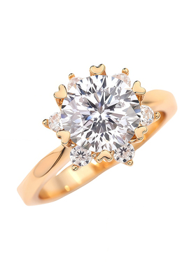 2克拉雪花戒指小众轻奢气质