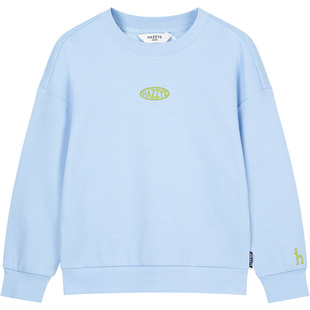 hazzys哈吉斯童装男女童卫衣26春珠地双面布圆领透气卫衣长袖外套