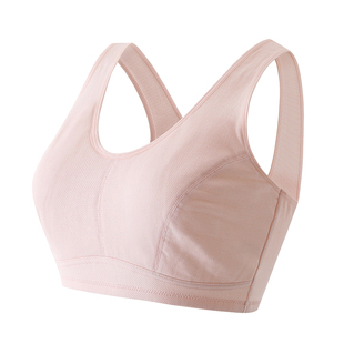 妈妈内衣女无钢圈运动大妈美背文胸背心式纯棉胸罩中老年夏季薄款