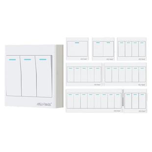 明装开关插座一开双开单双控三四五5位明线明盒超薄家用开关面板