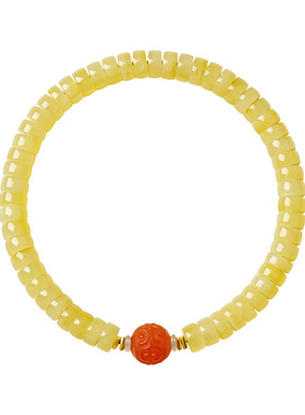 宫里上新天然正品鸡油黄蜜蜡手链