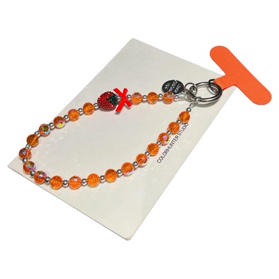 精致简约爱玛橙串珠水晶闪钻手机