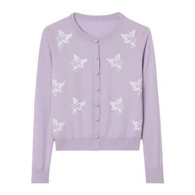 绮娑2025年冬季女装新款显瘦大码胖MM开衫毛织上衣打底长袖针织衫