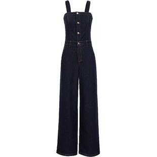 【不易褪色】VeroModa牛仔裤女26春含棉宽肩带原色连体裤休闲时髦