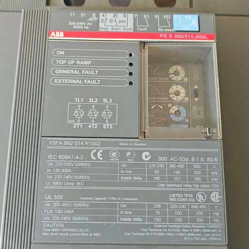 询ABB软起动控制器PS S 300/515-500L，1SF