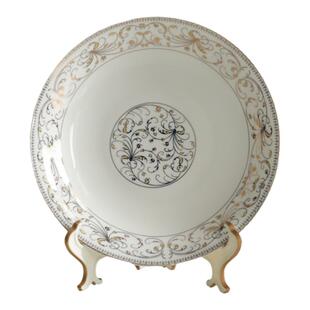 民生逐鹿陶瓷欧式金边餐具盘碟黄金别院餐盘菜盘子深盘鱼盘可微波