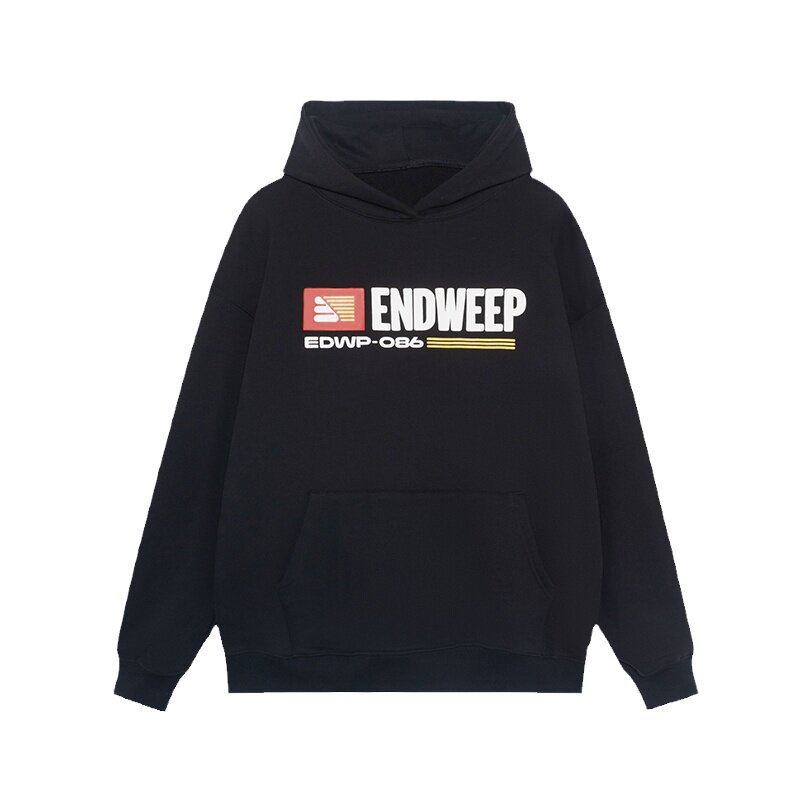 Endweep国潮美式发泡印花连帽卫衣男女宽松重磅休闲情侣潮牌上衣