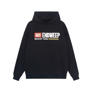 Endweep国潮美式发泡印花连帽卫衣男女宽松重磅休闲情侣潮牌上衣