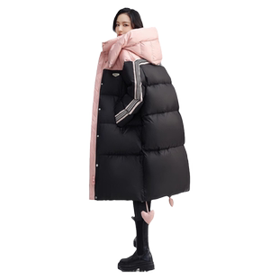 鸭鸭冬季羽绒服女款2023新品韩版加厚潮流时尚长款保暖羽绒外套YE