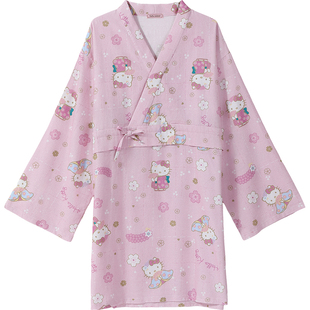 tutuanna春秋女家居服 HelloKitty满印全棉磨毛甚平睡衣长袖睡裙