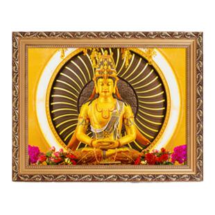 金色佛像相框观音菩萨南无阿弥陀佛画框供奉关帝春节实木空架定制