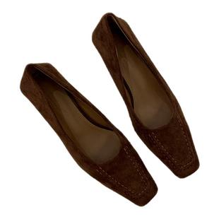 法式方头高跟鞋晚晚风酒红色单鞋女2026春季新款气质通勤工作鞋子