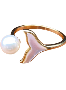 轻奢四叶草珍珠戒指女款