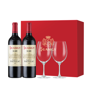 圣芝G680波亚克红酒年货礼盒装法国原瓶进口赤霞珠干红葡萄酒送礼