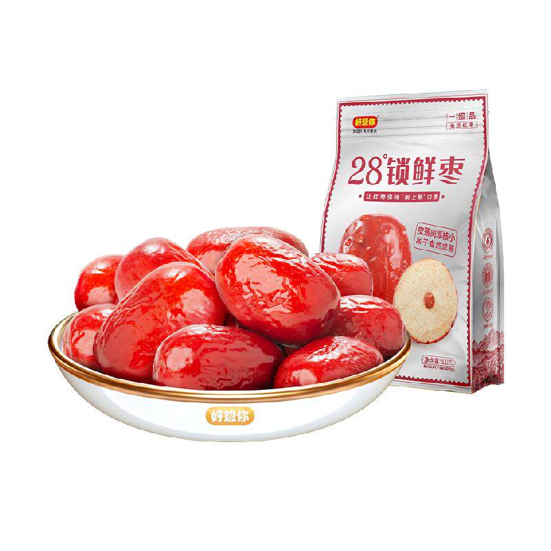 好想你28度锁鲜枣每日红枣新疆大枣免洗即食0脂休闲零食