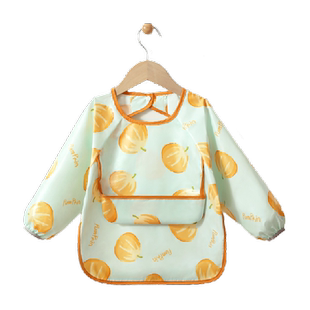 爱贝迪拉儿童吃饭罩衣反穿衣男女宝宝围兜辅食围裙防水防脏春秋款