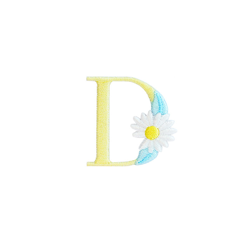 英文字母鲜花系列diy自粘刺绣贴