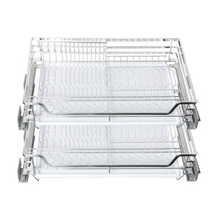 30 35cm深度浅柜橱柜拉篮304不锈钢厨房橱柜抽屉式碗碟篮阻尼轨道