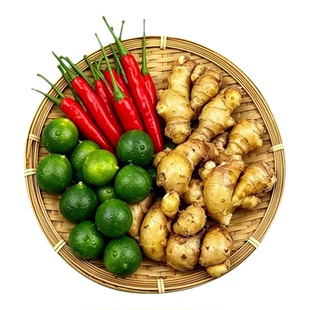 椰子鸡蘸料火锅青金桔新鲜沙姜辣椒组合套餐海南文昌鸡白切鸡调料