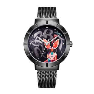 SAGA世家手表女潮酷兔 时尚轻奢小众科技指针腕表高级感正品女表