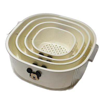 高颜值双层洗菜沥水篮二合一