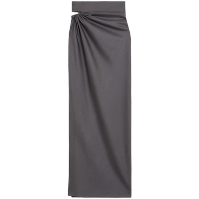 MaxMara 2025春夏女装高腰修身收褶长款半身裙1101125306