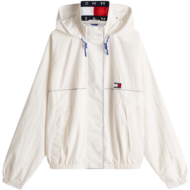 Tommy女装宽松轻薄可收纳帽夹克