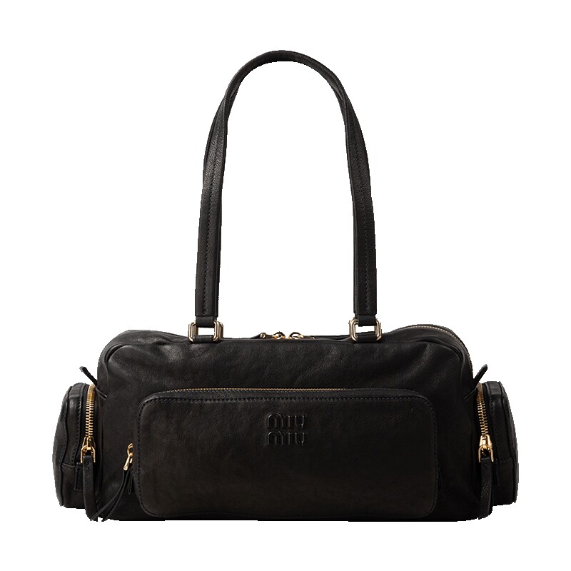 MIUMIU字母徽标皮革单肩包