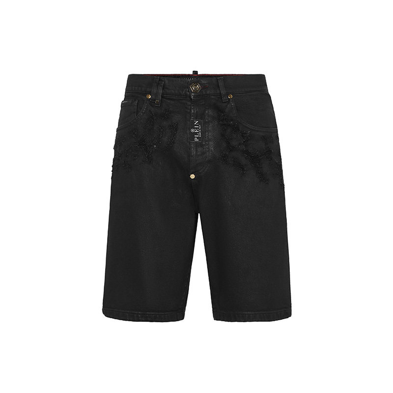 PHILIPP PLEIN 男士Formentera Fit直筒牛仔短裤