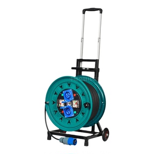 220V小车双座双控防水工业插座航空不防爆一机一控一保护拖卷线盘